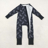 Rodeo Skull Black Boys Halloween Romper