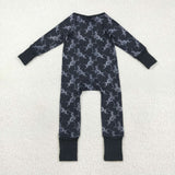 Rodeo Skull Black Boys Halloween Romper