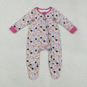 Ghost Pumpkin Hot Pink Girls Halloween Romper