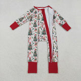 Cartoon Soliders Beige Red Boys Christmas Romper
