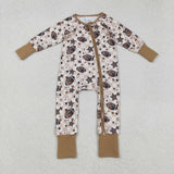 Football Stars Plaid Boys Fall Romper