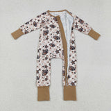 Football Stars Plaid Boys Fall Romper