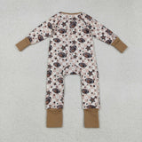 Football Stars Plaid Boys Fall Romper
