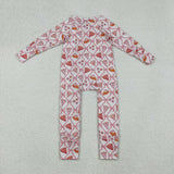Cake Pink Bow Pattern Ruffles Girls Fall Romper