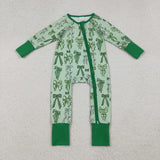 Bow Pattern Green Girls St. Patrick's Day Romper