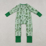 Bow Pattern Green Girls St. Patrick's Day Romper