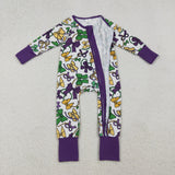 Bow Pattern Necklace White Girls Mardi Gras Romper