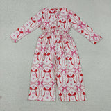 Heart Bow Pattern Girls Valentines Jumpsuit