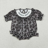 Mama's Bestie Smocked Camo Girls Summer Romper