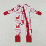 Red Pink Heart Girls Valentines Romper