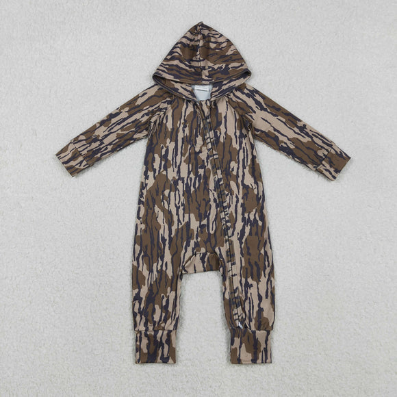 Army Green Camo Hoodie Boys Fall Romper