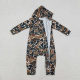 Brown Green Camo Beige Hoodie Boys Fall Romper