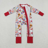 Cartoon Rainbow Red Girls Valentines Romper