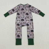 Duck Camo Cap Gray Green Boys Fall Romper