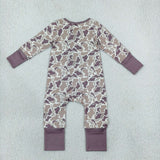 Brown Camo Boys Fall Romper