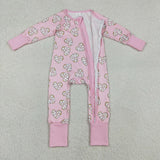 Heart Donut Pink Girls Valentines Romper