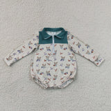 Duck Green Zipper Boys Fall Romper