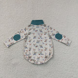 Duck Green Zipper Boys Fall Romper