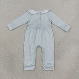 Turkey Blue Plaid Boys Thanksgiving Romper