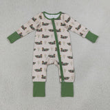 Camo Duck Green Beige Boys Fall Romper