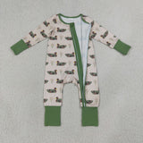 Camo Duck Green Beige Boys Fall Romper