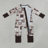 Dog Deer Camo Plaid Boys Fall Romper