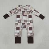 Dog Deer Camo Plaid Boys Fall Romper