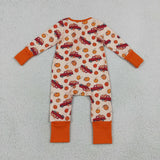Pumpkin Truck Orange Boys Fall Romper