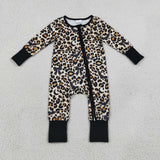 Bats Leopard Print Girls Fall Romper