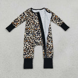 Bats Leopard Print Girls Fall Romper
