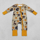 Deer Pumpkin Turkey Orange Boys Thanksgiving Romper