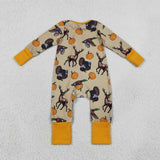 Deer Pumpkin Turkey Orange Boys Thanksgiving Romper