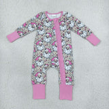 Santa Light Camo Pink Girls Christmas Romper