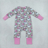 Santa Light Camo Pink Girls Christmas Romper