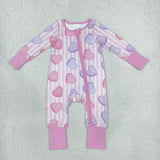 Letters Heart Stripe Pink Boys Valentines Romper