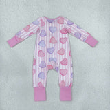 Letters Heart Stripe Pink Boys Valentines Romper