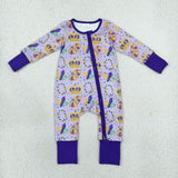 Crown Necklace Purple Baby Mardi Gras Romper