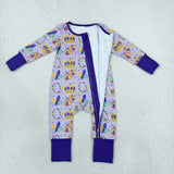 Crown Necklace Purple Baby Mardi Gras Romper