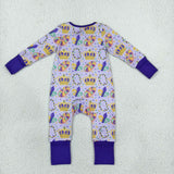 Crown Necklace Purple Baby Mardi Gras Romper