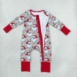 Santa Light Brown Green Camo Red Boys Christmas Romper