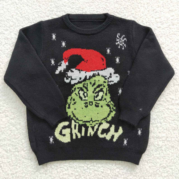 Cartoon Black Sweaters Kids Christmas Top