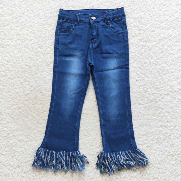 Tassels Dark Skinny Girls Jeans Pants