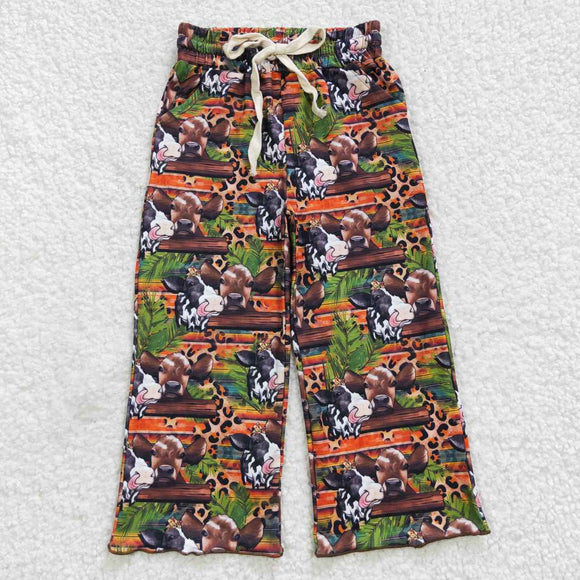 Cows Print Leopard Print Girls Long Pants