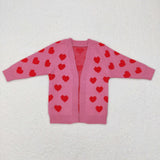 Heart Cardigan Sweaters Girls Valentines Top