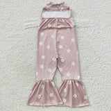 Floral Tassels Pink Girls Jumpsuit