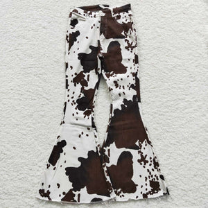 Adult Mommy & Me Cowhide Print Flared Jeans Pants