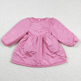 Love Lightweight Cotton Coat Pink Girls Long Sleeve Dress