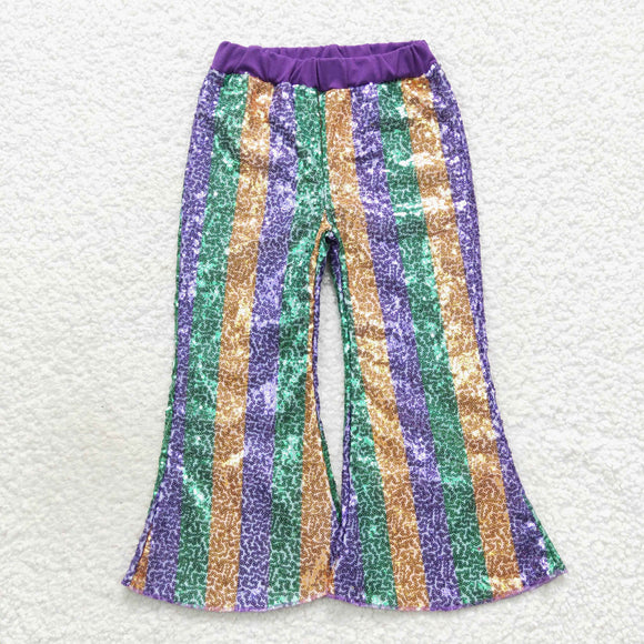 Purple Gold Green Sequin Girls Pants