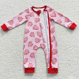 Tree Cookie Pink Red Girls Christmas Romper