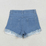 Stars Stripes Denim Shorts Girls 4th of July Pant